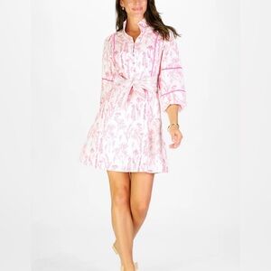 Duffield Lane ELLISON DRESS IN PINK FLORAL TOILE Sz XS